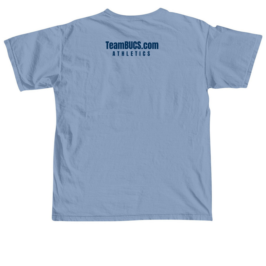 Play For His Glory., a Washed Denim Comfort Colors Unisex Tee (back-view)