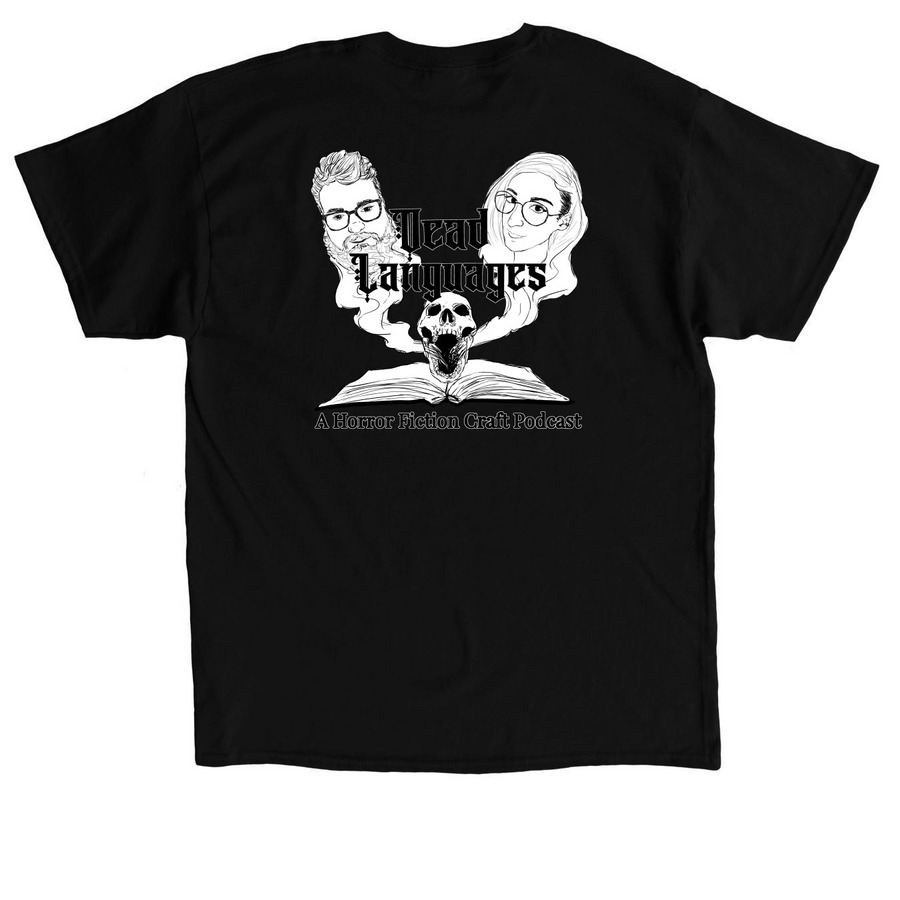 Dead Languages Podcast - Tarot, a Black Classic Unisex Tee (back-view)