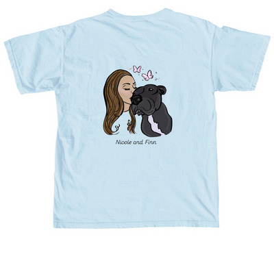 "Nicole and Finn" Butterfly Color Tee, a Chambray Comfort Colors Unisex Tee