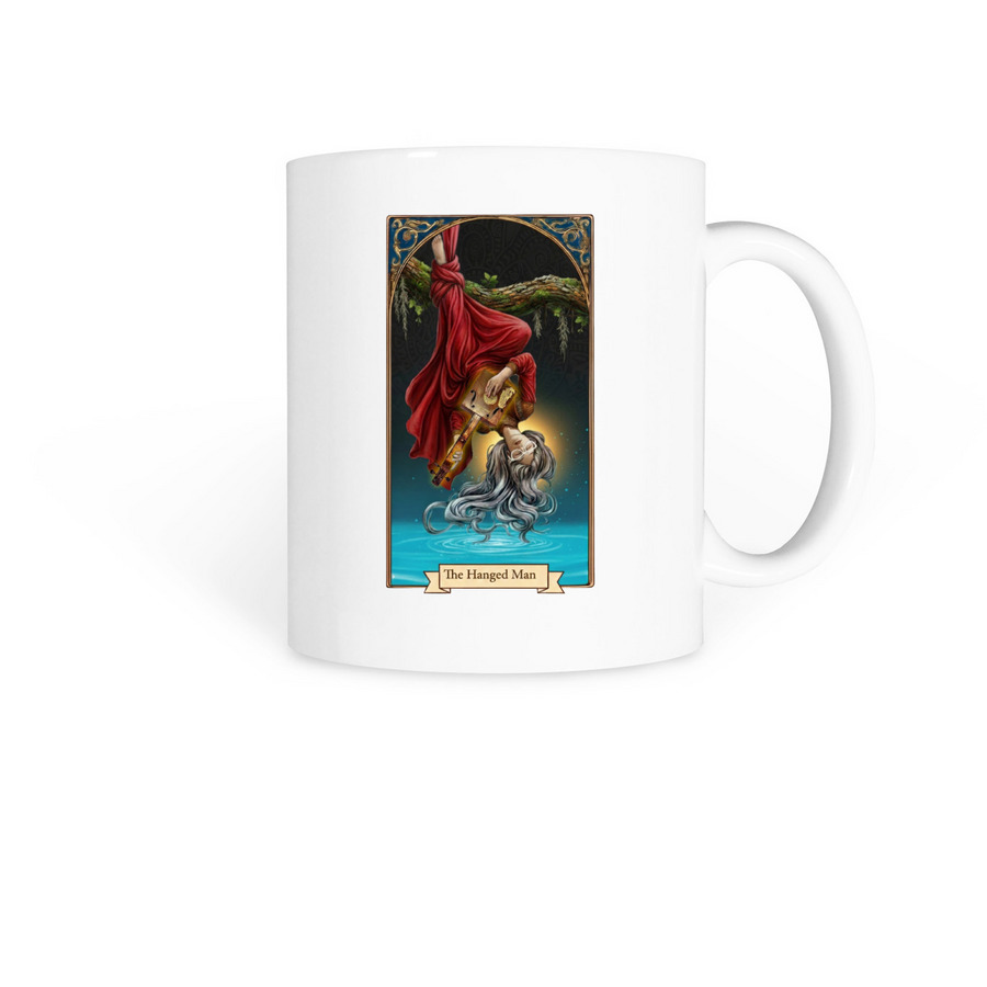 Card No. 12 - Major Arcana Mug Collection, a White Coffee Mug