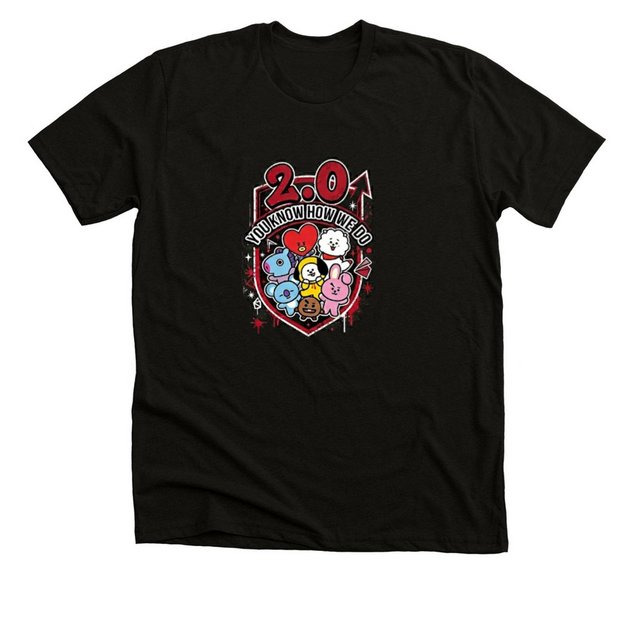 BTS 2.0, a Solid Black Blend Premium Unisex Tee