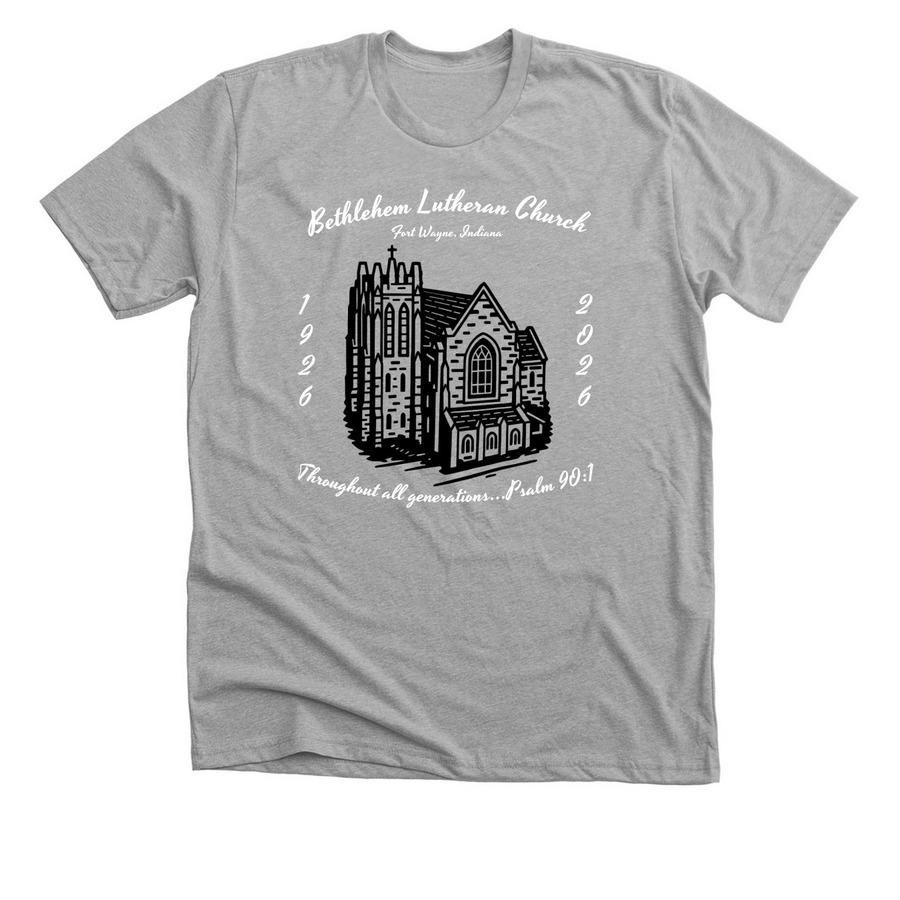 Bethlehem 100th Anniversary Celebration, a Athletic Heather Premium Unisex Tee