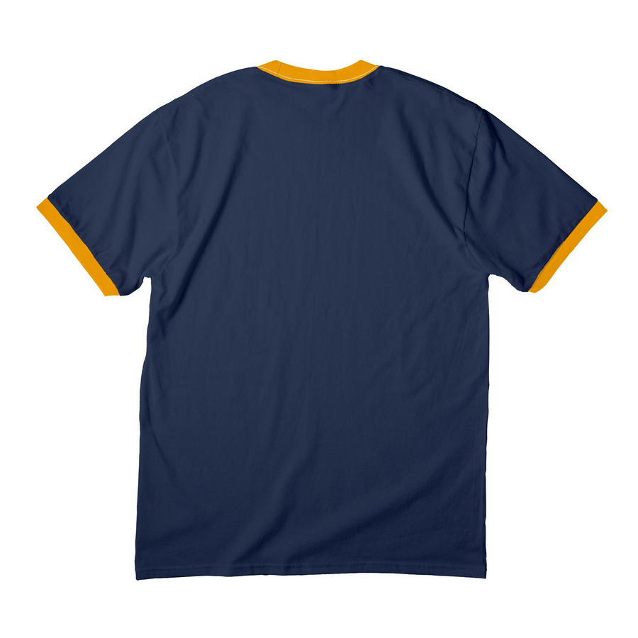 Love wins in Cincinnati!, a Navy/ Gold Cotton Ringer Tee (back-view)