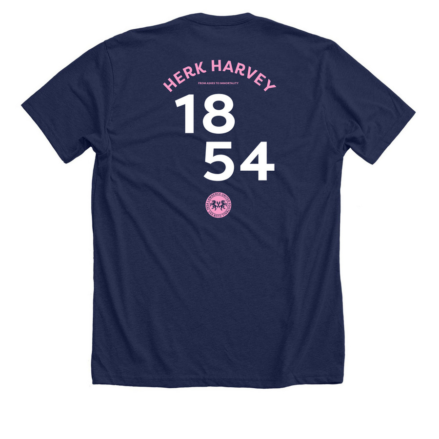 Lawrence United (Home) -&nbsp;Herk Harvey, a Solid Navy Blend Premium Unisex Tee (back-view)