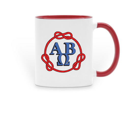 AB? Brotherhood Seal Mug, a Red Two-Tone Ceramic Mug