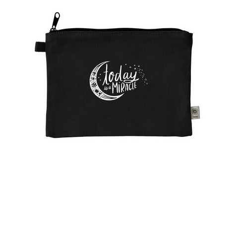 Today Is A Miracle Pouches, a Black 9"x7" Hemp Blend Pouch