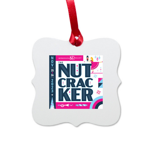 2023 Nutcracker Ornament, a White Aluminum Square Ornament