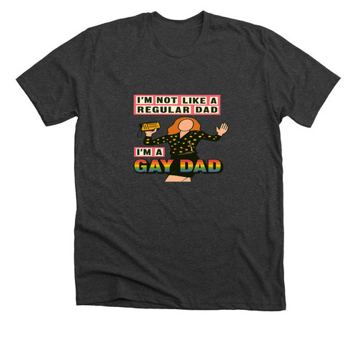 Not Like A Regular Dad, a Dark Grey Heather Premium Unisex Tee
