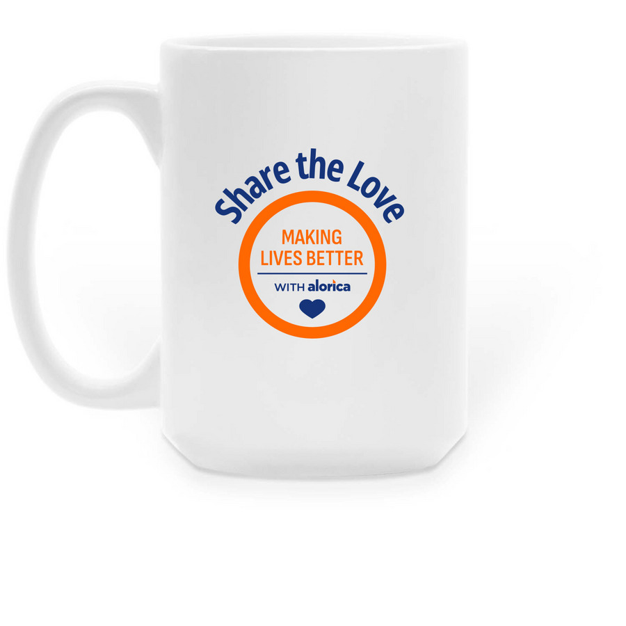 The Logo Mug, a White Large Coffee Mug (back-view)