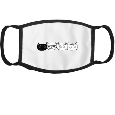 The Whisker Warriors Face Mask, a White and Black Cotton Face Mask