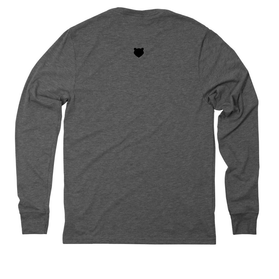 XXX Lazy Bear Week / Black, a Aluminum Grey Allmade Eco Triblend Long Sleeve Tee (back-view)
