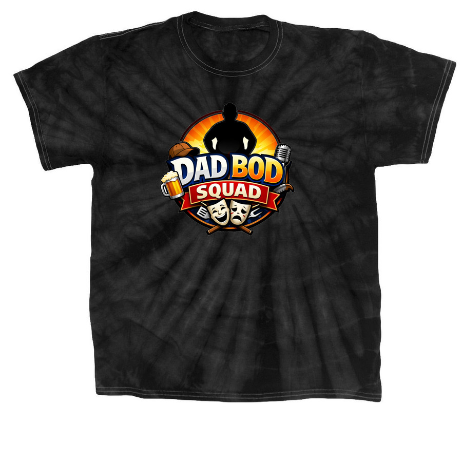 Dad Bod Squad, a Black Classic Tie Dye Tee