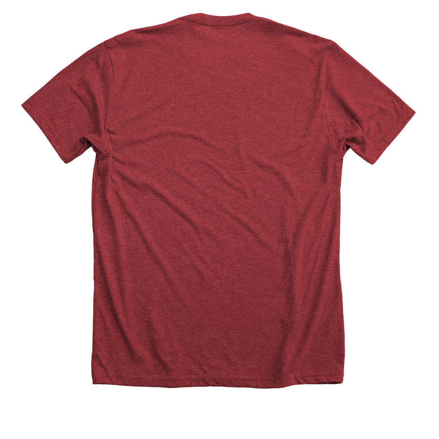 TBD Month Edition, a Heather Canvas Red Premium Unisex Tee (back-view)