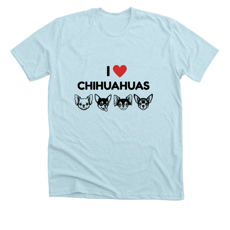 I Heart Chihuahuas Fundraiser, a Heather Ice Blue Premium Unisex Tee