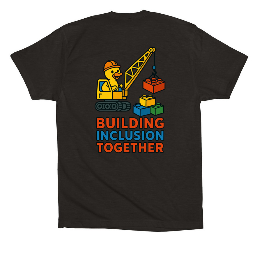 Building Inclusion, a Black Premium Cotton Tee (back-view)