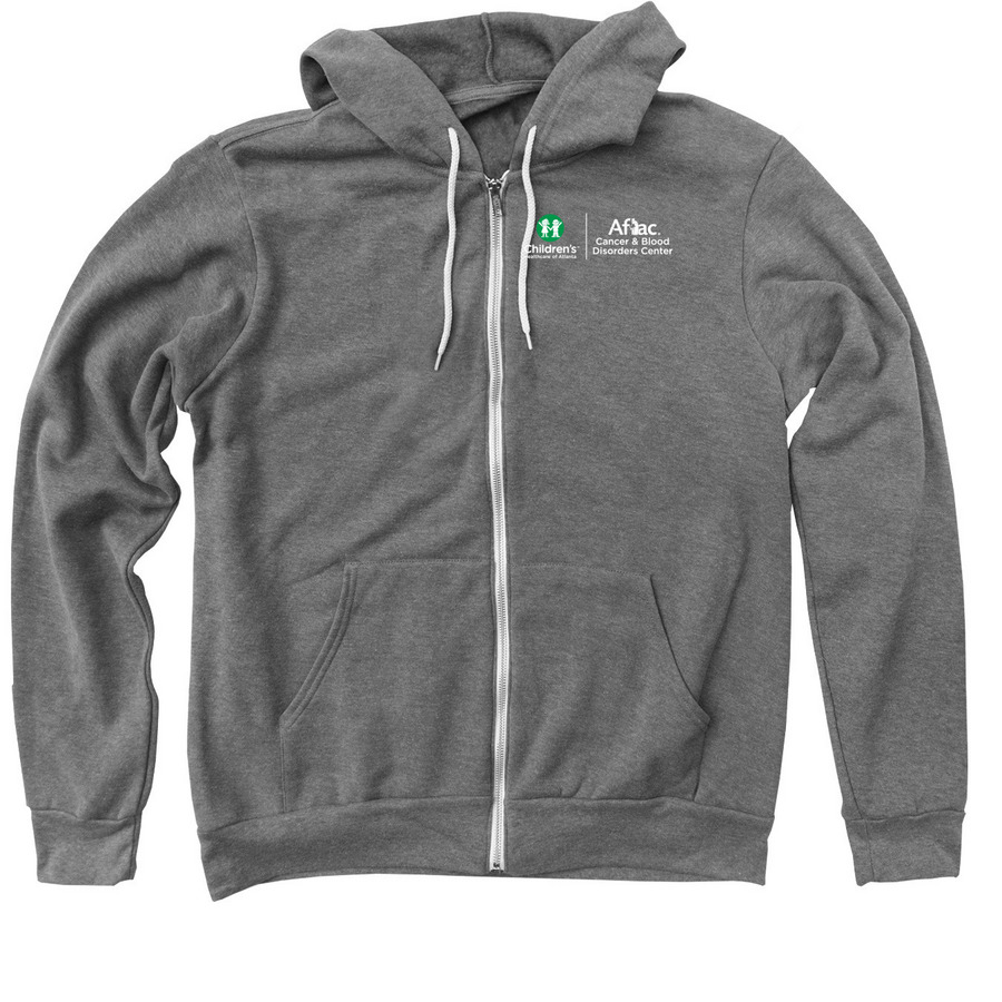 Our Heroes, a Deep Heather Zip Up Hoodie