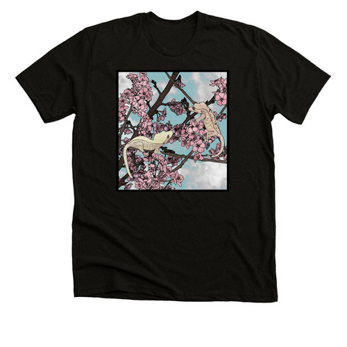 Cherry Blossom Cresties, a Solid Black Blend Premium Unisex Tee