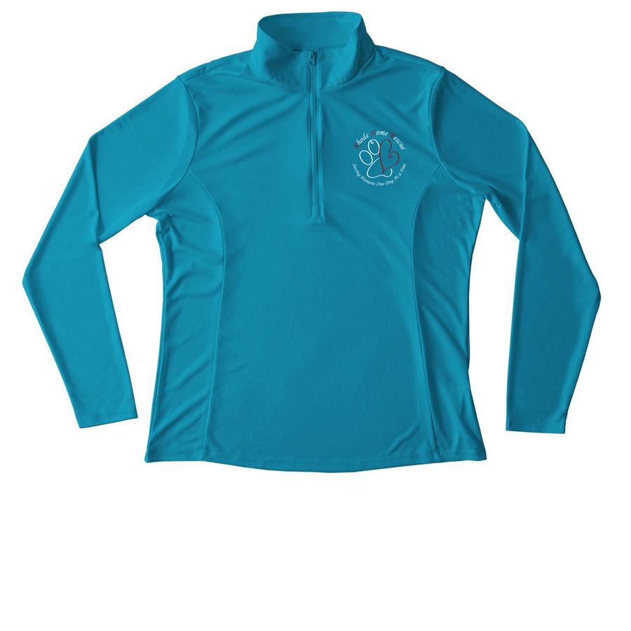 Athletic Zip Logo, a Atomic Blue Women's Performance Quarter Zip Pullover