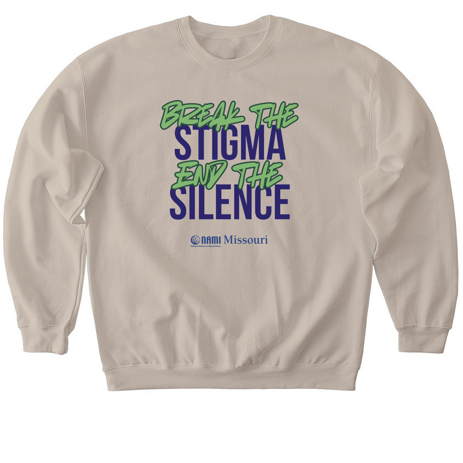 Break the Stigma, End the Silence, a Sand Softstyle Crewneck Sweatshirt