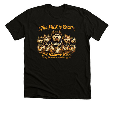 The Pack is Back, a Black Heather Premium Unisex Tee
