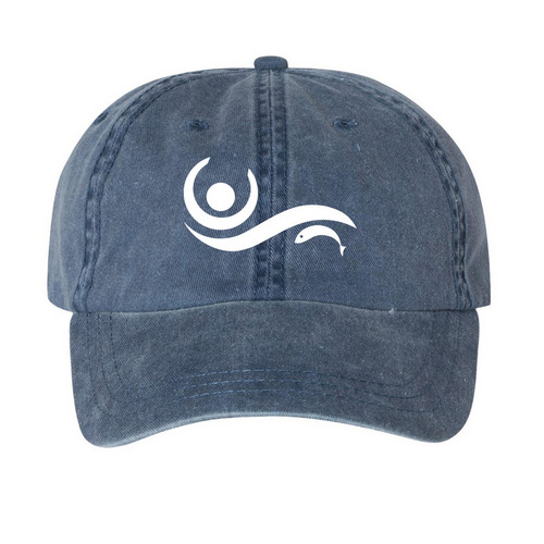 Salem Sound Coastwatch Gear - Hat, a Navy Printed Pigment Dye Baseball Cap