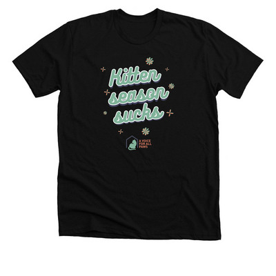 Kitten Season Sucks, a Solid Black Blend Premium Unisex Tee