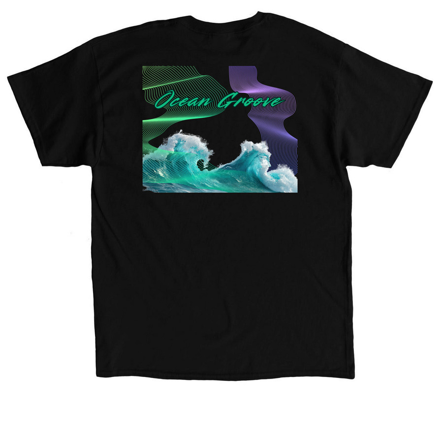 Ocean Groove Merch, a Black Classic Unisex Tee (back-view)