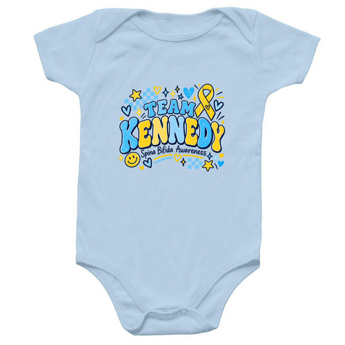 Team Kennedy Baby, a Light Blue Infant Onesie