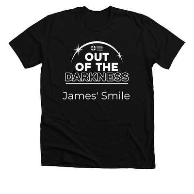 James' Smile, a Solid Black Blend Premium Unisex Tee