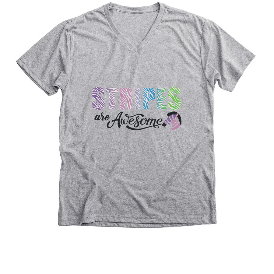 Stripes Are Awesome Light T's, a Athletic Heather Premium V-Neck Tee