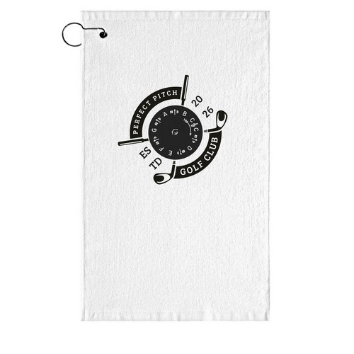 Perfect Pitch Golf Towel, a White Golf Towel