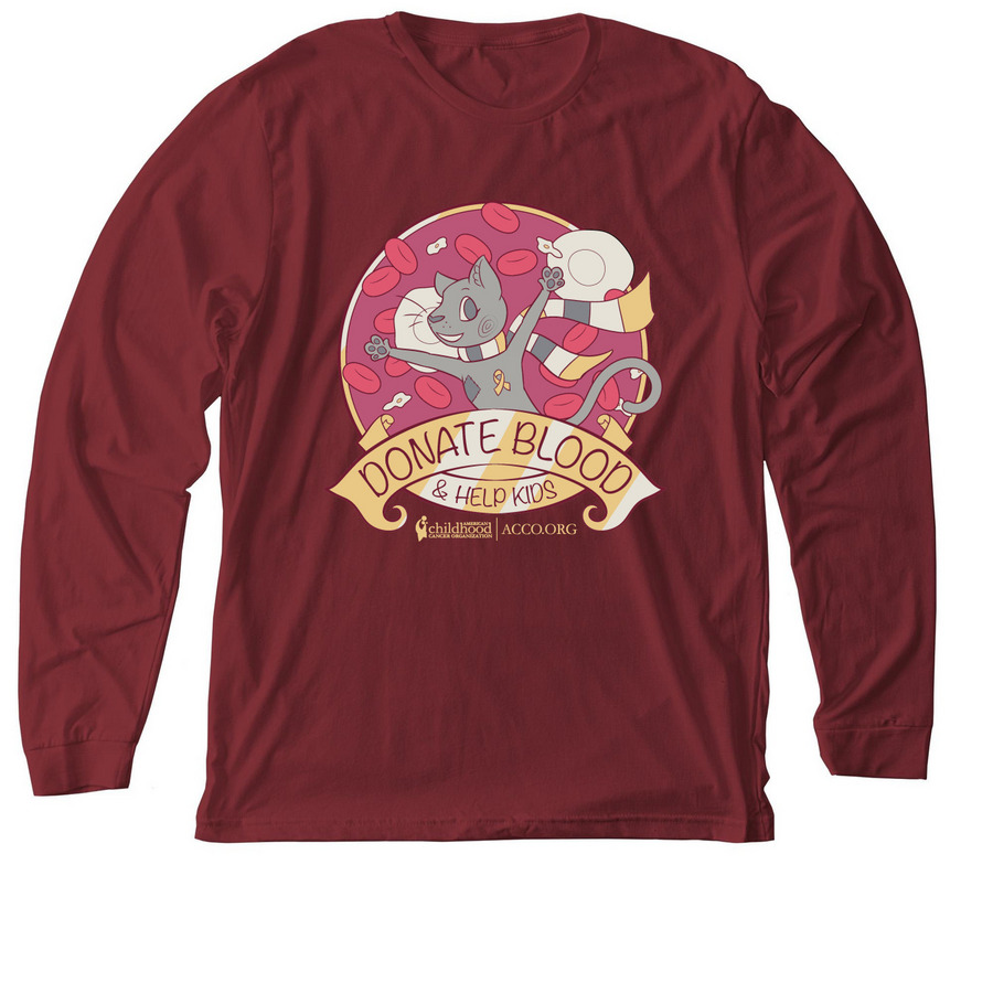Donate Blood & Help Kids!&nbsp;, a Heather Cardinal Premium Long Sleeve Tee