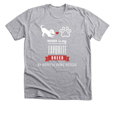 Rescued is my favorite breed., a Athletic Heather Premium Unisex Tee
