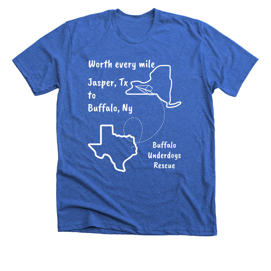 Jasper to Buffalo, a Heather True Royal Premium Unisex Tee