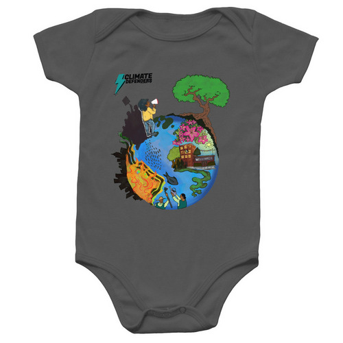 Earth Day Baby Onesie, a Charcoal Infant Onesie