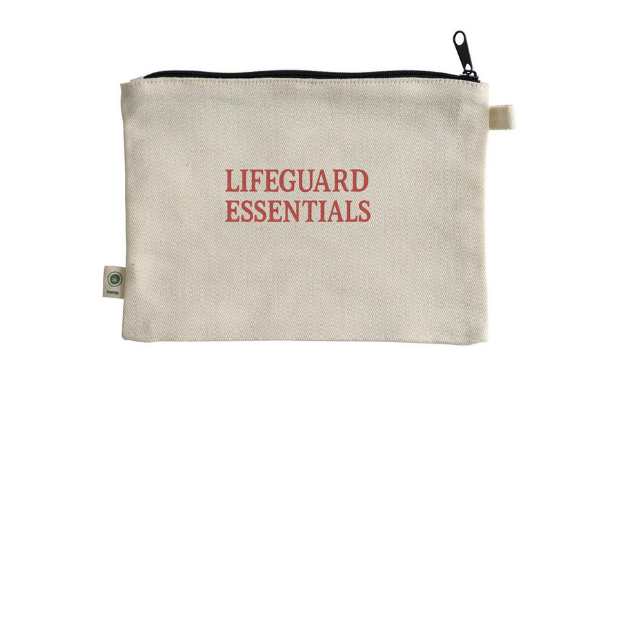 PPE, a Natural 9"x7" Hemp Blend Pouch (back-view)