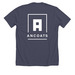Ancoats 2026, a Heather Midnight Navy Premium Unisex Tee (back-view)