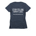 Storytelling Saves Lives Merch, a Midnight Navy Women's Slim Fit Tee (back-view)