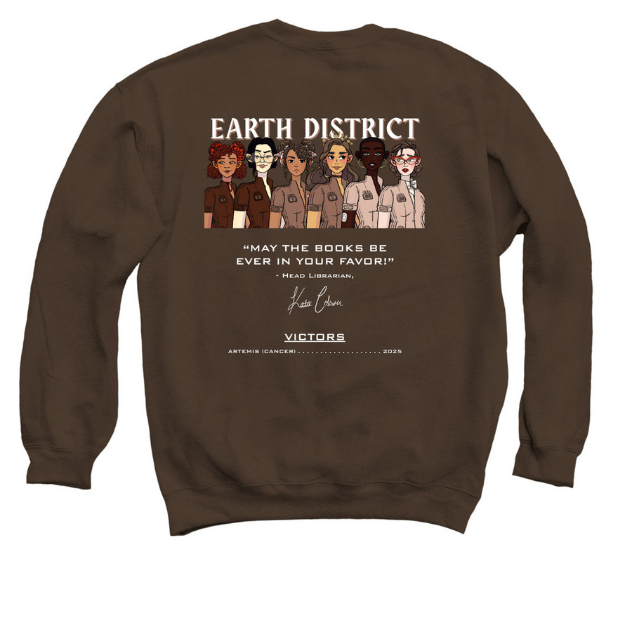 Earth District SotR 2026, a Dark Chocolate Crewneck Sweatshirt (back-view)