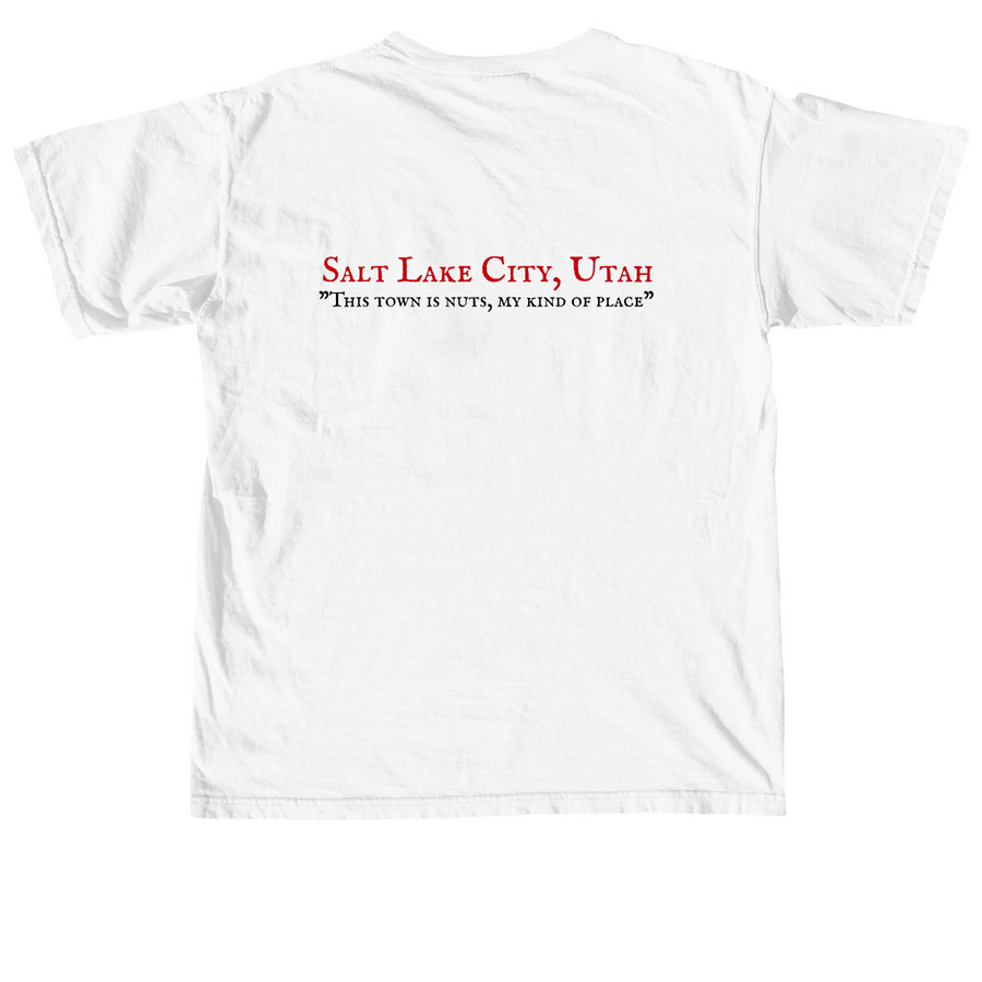 Salt Lake City Mikey Tee, a White Comfort Colors Unisex Tee (back-view)