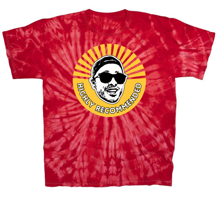 Tie Dye Sunburst Logo, a Red Classic Tie Dye Tee