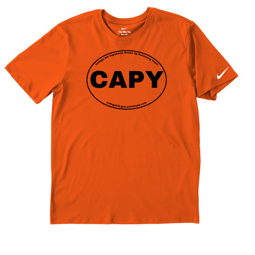 Capybara Activewear, a Brilliant Orange Nike Dri-FIT Jersey Blend Performance Tee