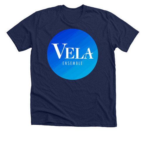 Vela Ensemble Circle Tee, a Solid Navy Blend Premium Unisex Tee