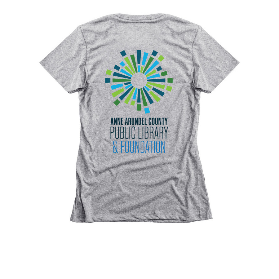 AACPL Logo Apparel, a Dark Heather Grey Women's Slim Fit Tee (back-view)