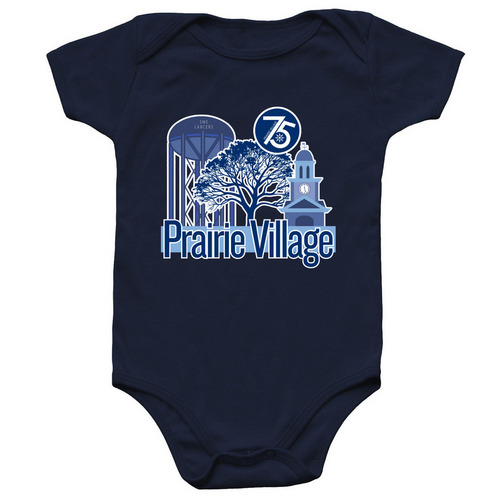 Prairie Village - Baby, a Navy Infant Onesie