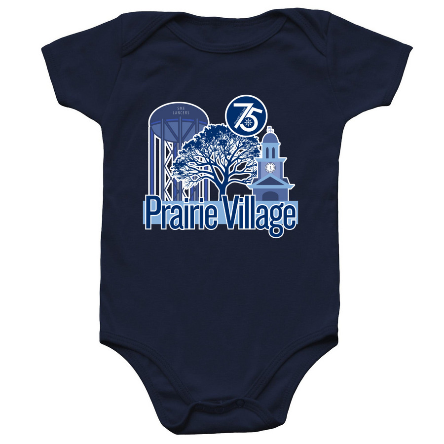 Prairie Village - Baby, a Navy Infant Onesie