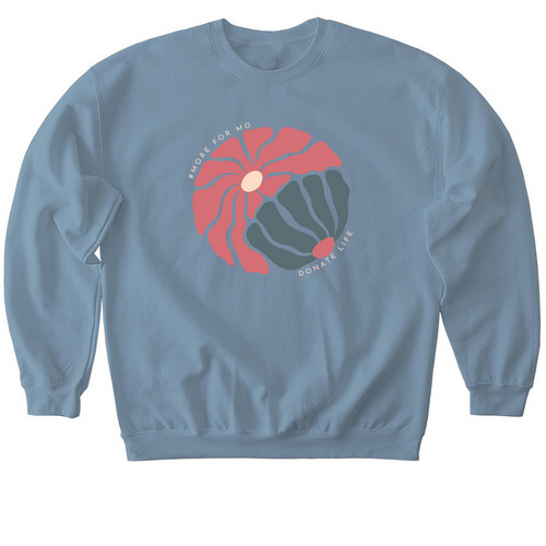 More For Mo | Flowers 2, a Stone Blue Softstyle Crewneck Sweatshirt