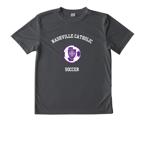 Youth Soccer Grey Performance T-shirt, a Iron Grey Youth Performance Tee