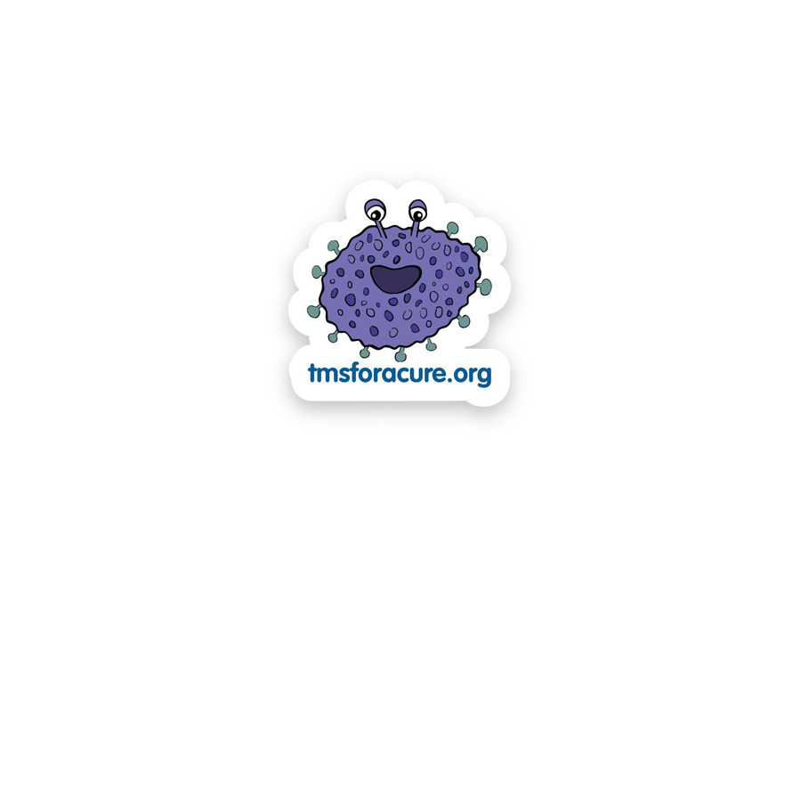 Mattie The Mast Cell Sticker, a White Kiss Cut Sticker