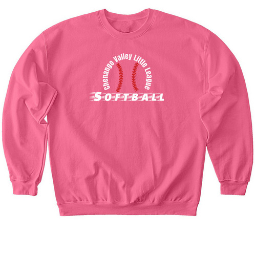 CVLL - Shirt Fundraiser - Softball, a Pink Lemonade Softstyle Crewneck Sweatshirt